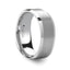 STERLING Square Shape White Tungsten Ring with Brush Finished Center - 8mm - Larson Jewelers