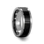 ROCHESTER Tungsten Ring With Horizontal Grooved Black Ceramic Center - 8mm - Larson Jewelers