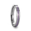 IRIS Beveled Tungsten Wedding Band With Purple Carbon Fiber Inlay - 4mm & 6mm - Larson Jewelers