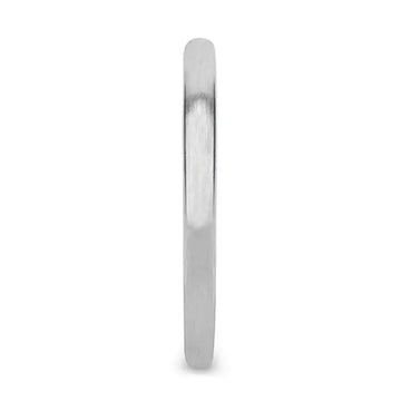 BRONWEN Domed White Tungsten Carbide Ring with Brushed Finish for Her - 2mm - Larson Jewelers