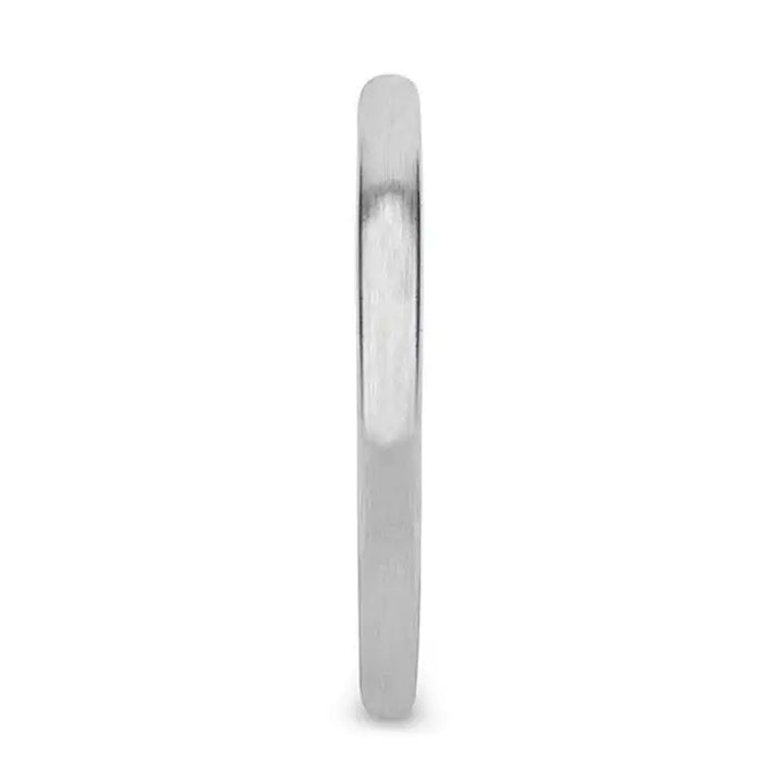 BRONWEN Domed White Tungsten Carbide Ring with Brushed Finish for Her - 2mm - Larson Jewelers