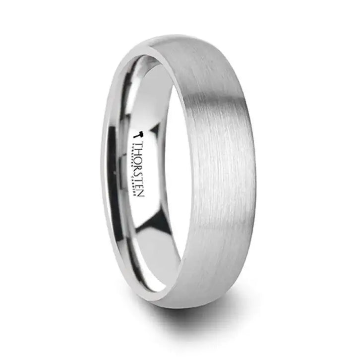BRONWEN Domed White Tungsten Carbide Ring with Brushed Finish for Her - 2mm - Larson Jewelers