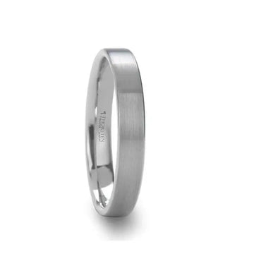 MASON Flat Brush Finished White Tungsten Wedding Ring - 2mm - 8mm - Larson Jewelers