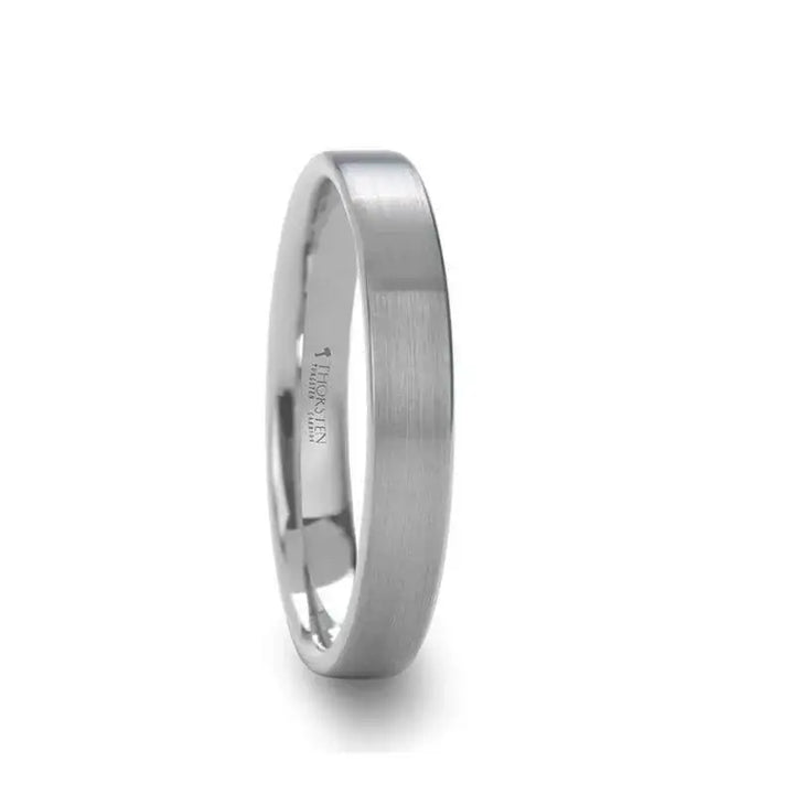 MASON Flat Brush Finished White Tungsten Wedding Ring - 2mm - 8mm - Larson Jewelers