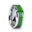 VERMONT Tungsten Wedding Band With Emerald Green Carbon Fiber Inlay - 8mm - Larson Jewelers
