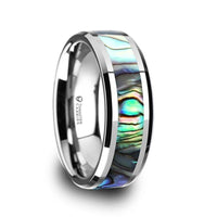 MAUI Tungsten Wedding Band with Mother of Pearl Inlay - 4mm - 10mm - Larson Jewelers