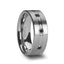 ROYALE Satin Finished Tungsten Ring with Polished Grooved Center and Triple Black Diamonds - 8mm - Larson Jewelers