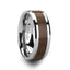 HALIFAX Tungsten Wedding Band with Bevels and Black Walnut Wood Inlay - 4mm - 12mm - Larson Jewelers
