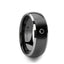 GOTHAM Domed Black Ceramic Comfort Fit Wedding Band with Polished Tungsten Edges and Black Diamond Setting - 8mm - Larson Jewelers