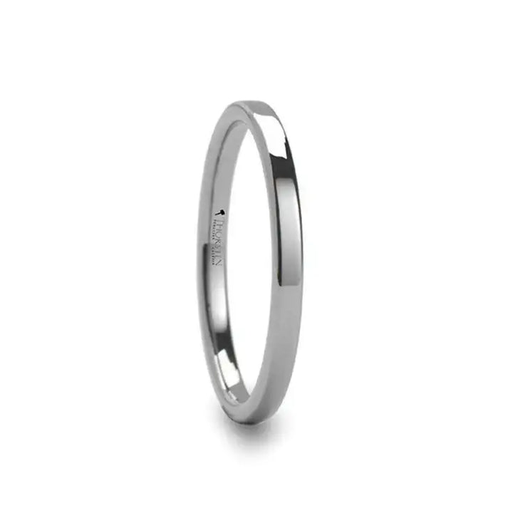 REGINA Wide Flat Style Womens Tungsten Ring - 2mm - Larson Jewelers