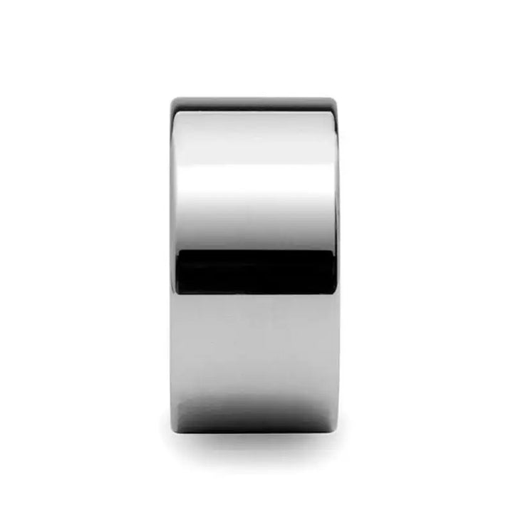 CHARLESTON Flat Polished Finish Tungsten Carbide Band - 12mm - Larson Jewelers