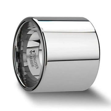 TEXAS Flat Pipe Cut Tungsten Carbide Ring with Polished Finish - 20mm - Larson Jewelers
