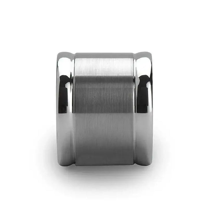 ALBUQUERQUE Flat Brushed Finish Center Tungsten Ring with Polished Edges - 20mm - Larson Jewelers