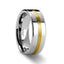 HARRISBURG Gold Inlaid Flat Tungsten Ring - 6mm & 8mm - Larson Jewelers