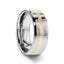 LEGIONAIRE Gold Inlaid Beveled Tungsten Ring - 6mm & 8mm - Larson Jewelers