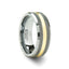 CENTREVILLE Tungsten Carbide Ring with Gold Plated Channel - 8 mm - Larson Jewelers