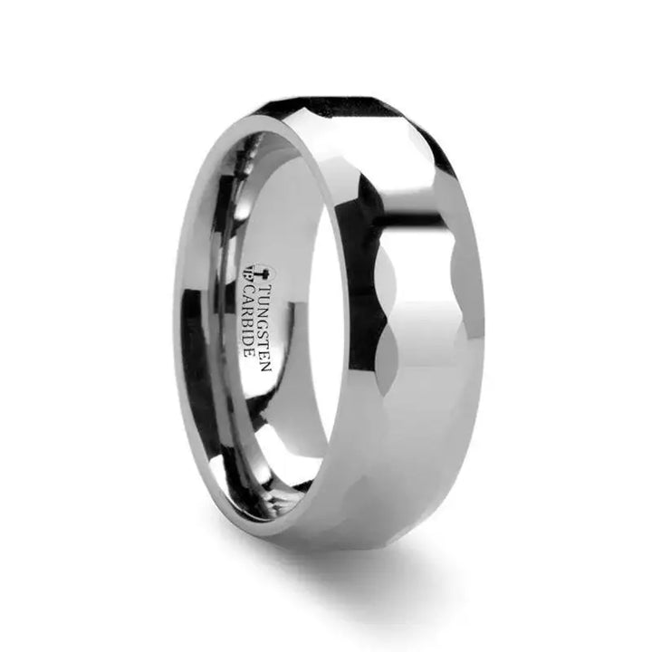CHICAGO Tungsten Carbide Ring with Oval Facets - 8 mm - Larson Jewelers
