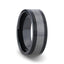 ENDAST Ceramic Inlay Black Tungsten Wedding Band With Flat Brushed Edges - 8mm - Larson Jewelers
