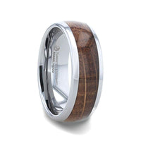 FORMENT Whiskey Barrel Inlaid Tungsten Men's Wedding Band With Domed Polished Edges Made From Genuine Whiskey Barrels - 8mm - Larson Jewelers