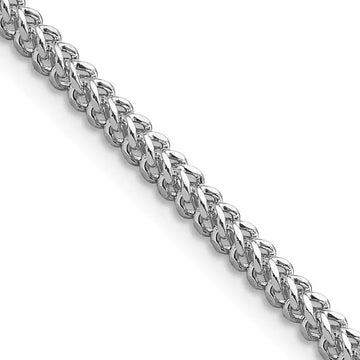 14K White Gold 2.3mm Franco with Lobster Clasp Chain Necklace - Larson Jewelers