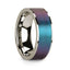 Blue & Purple Color Changing Inlaid Polished 14k White Gold Men’s Wedding Ring - 8mm - Larson Jewelers