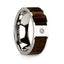 Men’s Polished 14k White Gold & Black Walnut Inlay Wedding Ring with Diamond - 8mm - Larson Jewelers