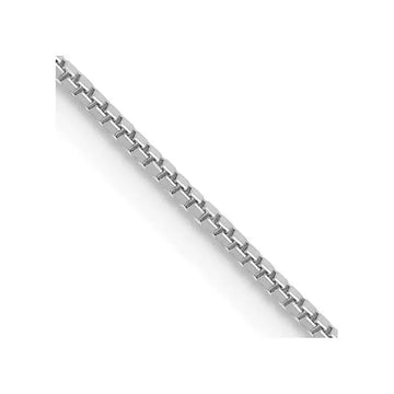14K White Gold .7mm Box with Spring Ring Clasp Chain Necklace - Larson Jewelers
