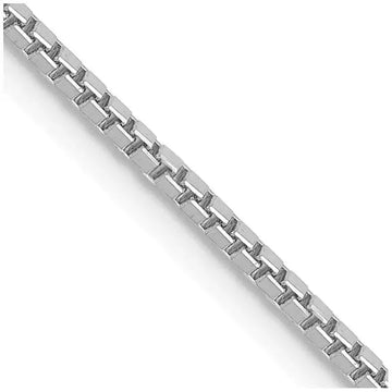 14K White Gold 1.4mm Box with Lobster Clasp Chain Necklace - Larson Jewelers