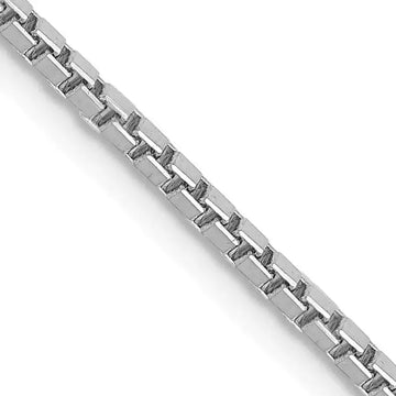 14K White Gold 1.5mm Box with Lobster Clasp Chain Necklace - Larson Jewelers