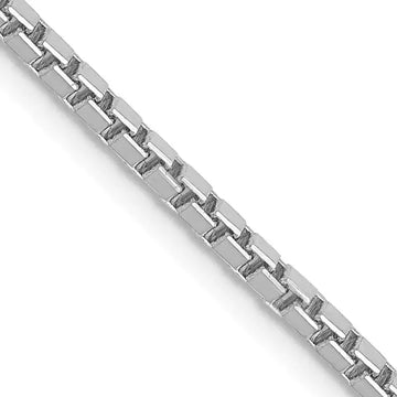 14K White Gold 1.9mm Box with Lobster Clasp Chain Necklace - Larson Jewelers