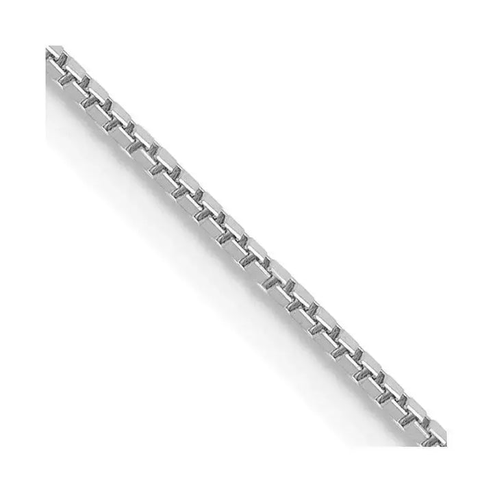 14K White Gold .9mm Box with Lobster Clasp Chain Necklace - Larson Jewelers