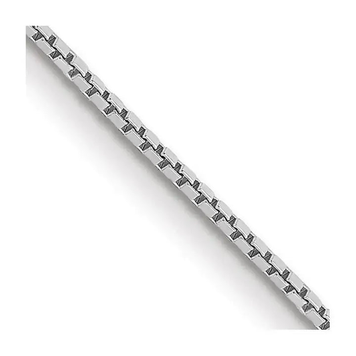 14K White Gold .9mm Box with Spring Ring Clasp Chain Necklace - Larson Jewelers