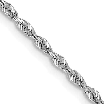 14K White Gold 1.85mm Diamond-cut Quadruple Rope Lobster Clasp Chain Necklace - Larson Jewelers