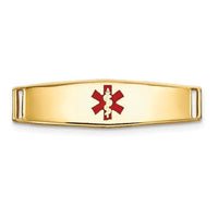 14K Epoxy Enameled Medical ID Ctr Soft Diamond Shape Plate # 813 - Larson Jewelers