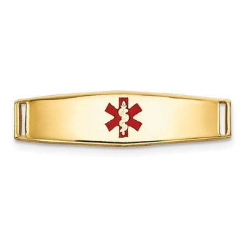 14K Epoxy Enameled Medical ID Ctr Soft Diamond Shape Plate # 813 - Larson Jewelers