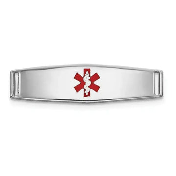 14K WG Epoxy Enameled Medical ID Ctr Soft Diamond Shape Plate # 813 - Larson Jewelers