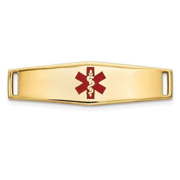 14K Epoxy Enameled Medical ID Ctr Soft Diamond Shape Plate # 816 - Larson Jewelers