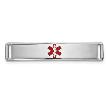 14K WG Epoxy Enameled Medical ID Ctr Plate # 816 - Larson Jewelers