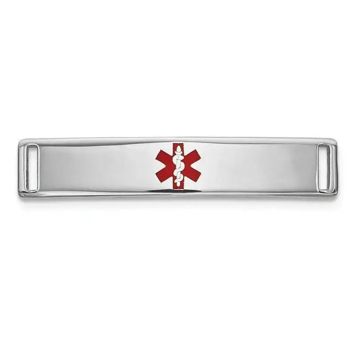 14K WG Epoxy Enameled Medical ID Ctr Plate # 816 - Larson Jewelers