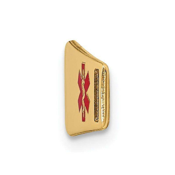 14K Epoxy Enameled Medical ID Off Ctr Soft Diamond Shape Plate # 816 - Larson Jewelers