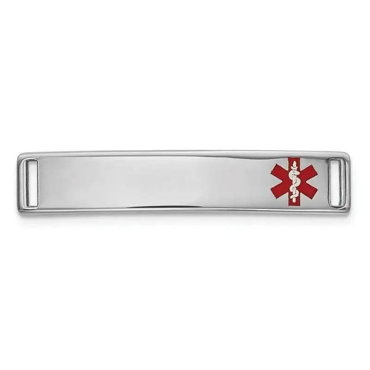 14K WG Epoxy Enameled Medical ID Off Ctr Plate # 816 - Larson Jewelers