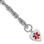 Sterling Silver Rhodium Engraveable Enamel Heart Medical ID Bracelet - Larson Jewelers
