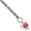 Sterling Silver RH-pltd Engraveable Enamel Heart Medical ID Bracelet - Larson Jewelers
