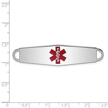 Sterling Silver Rhodium-plated Medical ID Plate - Larson Jewelers