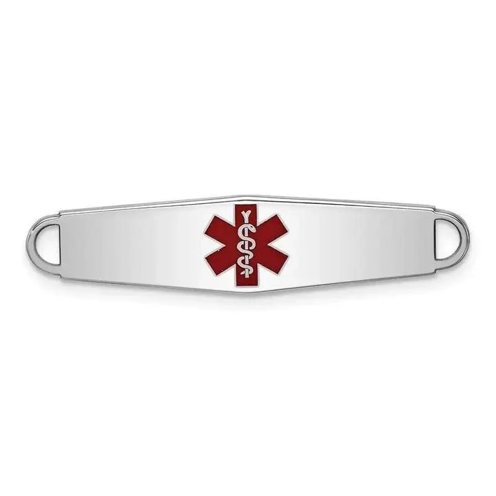 Sterling Silver Rhodium plated Medical ID Plate - Larson Jewelers