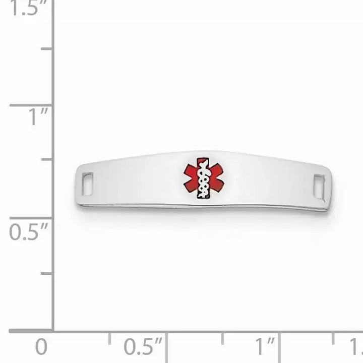 Sterling Silver Rhodium-plated Medical ID Plate - Larson Jewelers