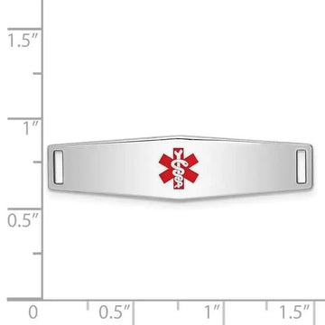 Sterling Silver Rhodium-plated Medical ID Plate - Larson Jewelers