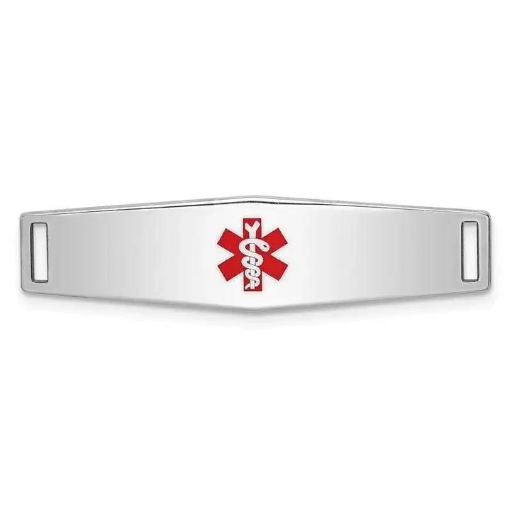 Sterling Silver Rhodium-plated Medical ID Plate - Larson Jewelers