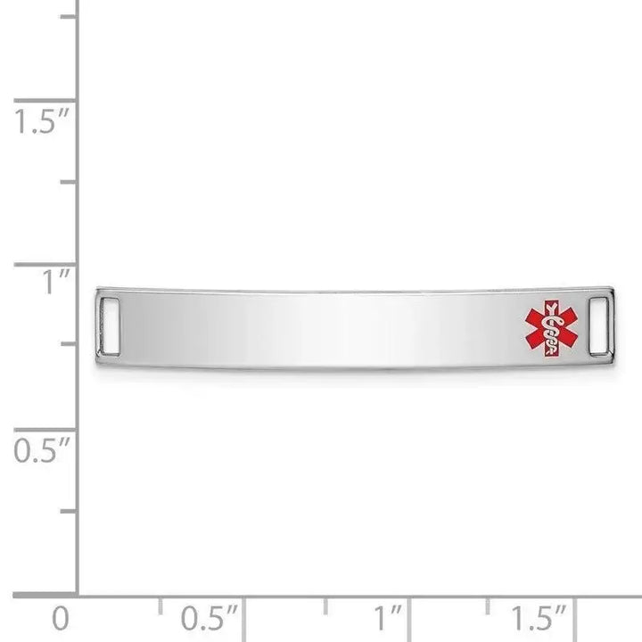 Sterling Silver Rhodium-plated Medical ID Plate - Larson Jewelers