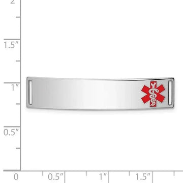 Sterling Silver Rhodium-plated Medical ID Plate - Larson Jewelers